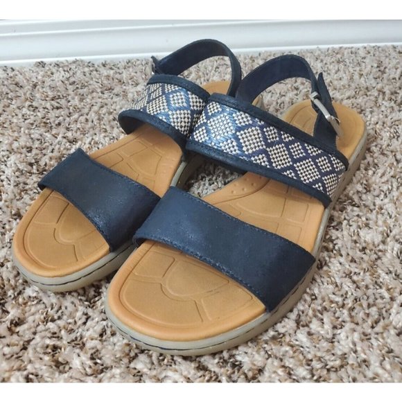 boc Jorunn Navy Blue Strappy Fabric Upper Slingback Sandals Size 8M - Picture 1 of 11